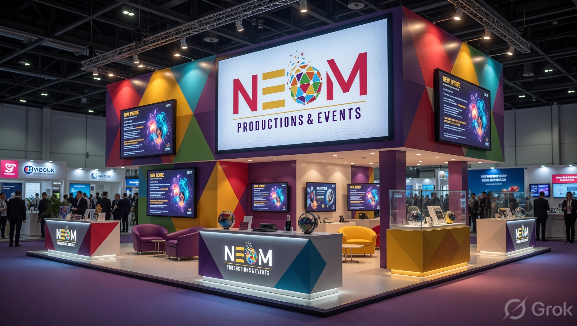 NEOM branded exhibition stall